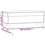 vidaXL Banc Crème 100x35x41 cm Tissu