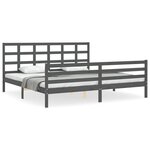 vidaXL Cadre de lit sans matelas gris 200x200 cm bois massif