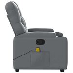 vidaXL Fauteuil de massage inclinable Gris Similicuir