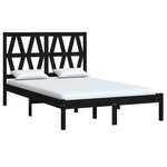 vidaXL Cadre de lit sans matelas noir bois massif 140x190 cm