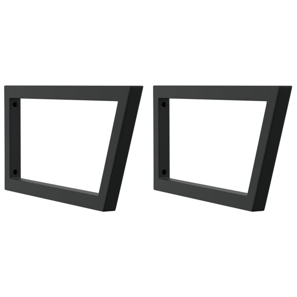 vidaXL Supports d'étagères pour lavabo 2 Pièces noir trapèze acier