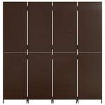 vidaXL Cloison de séparation 4 panneaux marron résine tressée