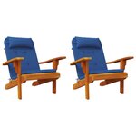 vidaXL Coussin de chaise 2 Pièces Bleu 58 x 77 x 4.5 cm Tissu Oxford