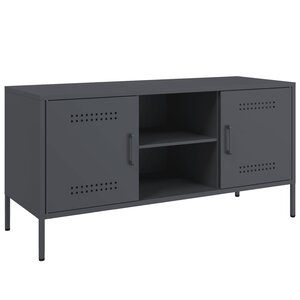 vidaXL Meuble TV anthracite 100 5x39x50 5 cm acier