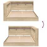 vidaXL Lit Bibliothèque Chêne Sonoma 140x200 cm Bois d'Ingénierie
