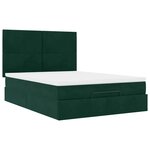 vidaXL Cadre de lit ottoman avec matelas vert foncé 140x190 cm velours