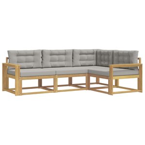vidaXL Ensemble de canapés d'extérieur 3 pc Blanc et gris clair