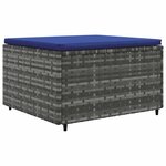 vidaXL Salon de jardin 4 Pièces avec coussins Gris Résine tressée