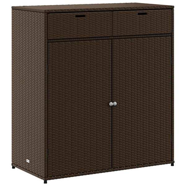 vidaXL Armoire de rangement jardin marron 105x55x113 cm résine tressée