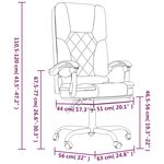 vidaXL Fauteuil de massage inclinable de bureau Marron Tissu