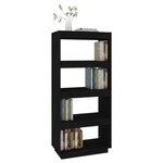 vidaXL Bibliothèque/Séparateur de pièce Noir 60x35x135 cm Pin massif
