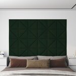 vidaXL Panneaux muraux 12 Pièces Vert foncé 30x30 cm Velours 0 54 m²