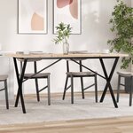 vidaXL Table à manger cadre en X 140x80x75 5 cm bois pin massif fonte