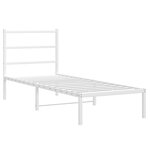 vidaXL Cadre de lit métal avec tête de lit blanc 80x200 cm