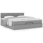 VidaXL Cadre de lit ottoman et matelas gris clair 180x200 cm tissu
