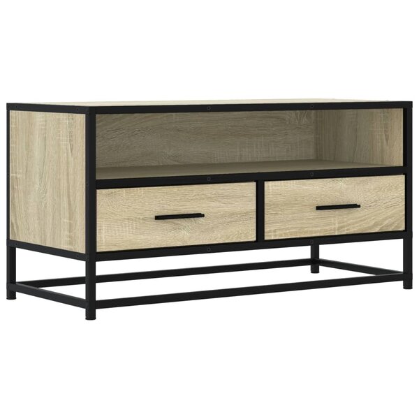 vidaXL Meuble TV chêne sonoma 80x34 5x40 cm bois d'ingénierie et métal