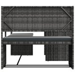 vidaXL Canapé de jardin avec table et coussins en forme de L gris