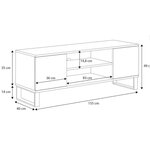 Meuble TV 155 cm décor chevrons