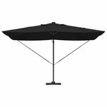 vidaXL Parasol Roma à Bras Déporté Noir  Noir 352 x 251 x 265 cm