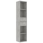 vidaXL Bibliothèque Gris béton 36x30x171 cm Bois d'ingénierie
