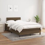 vidaXL Sommier à lattes de lit et matelas marron foncé 120x190cm tissu