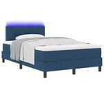vidaXL Lit à ressorts avec matelas avec LED Bleu 120 x 200 cm tissu