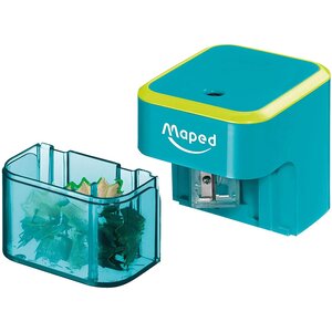 Taille-Crayon électrique à piles 1 trou Diamètre Standard 6 à 8 mm Turquoise MAPED