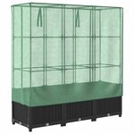 vidaXL Jardinière surélevée avec housse aspect rotin 120x40x138 cm
