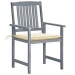 vidaXL Chaises de jardin et coussins lot de 8 Bois acacia solide Gris