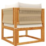 vidaXL Salon de jardin avec coussins 5 Pièces Bois d'acacia solide