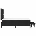 vidaXL Lit à ressorts avec tête de lit Noir 90 x 190 cm tissu