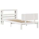vidaXL Cadre de lit avec tête de lit blanc 90x190cm bois de pin massif