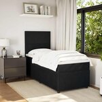 vidaXL Sommier à lattes de lit avec matelas Noir 100x200 cm Velours