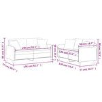 vidaXL Ensemble de canapés 2 Pièces avec coussins noir tissu