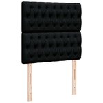 vidaXL Sommier à lattes de lit avec matelas Noir 90x190 cm Tissu