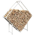vidaXL Portant de bois chauffage blanc 100x25x100 cm