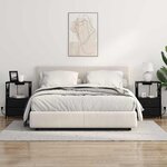 vidaXL Cabinet de chevet avec tiroir 2 Pièces Chêne noir 40 x 31 x 60 cm