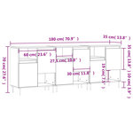 vidaXL Buffets 3 Pièces Blanc Bois d'ingénierie