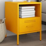 vidaXL Table de chevet jaune moutarde 36x39x50 5 cm acier