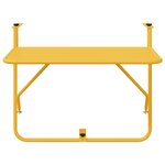 Table de balcon pliable vidaXL Moutarde 60x40 cm en Acier