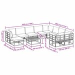 vidaXL Ensemble de canapé de jardin avec coussin 11 Pièces Noir Aluminium