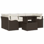 vidaXL Ensemble de canapé de jardin 7 Pièces Marron 100 x 55 x 73 cm