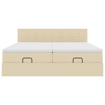 VidaXL Cadre de lit ottoman avec matelas crème 180x200 cm tissu