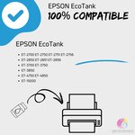 123CONSOMMABLES - 102 pour EcoTank - Multipack encre compatible avec EPSON 102 EcoTank ET-2700 ET-2750 ET-2751 ET-2756 ET-2850 ET-2851 ET-2856 ET-3700 ET-3750 ET-4750 ET-4850 ET-15000