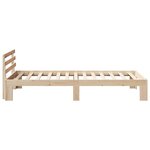 vidaXL Cadre de Lit en Bois de Pin Naturel Naturel Bois de pin massif