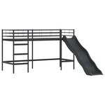 vidaXL Lit mezzanine pour enfants Noir et rose 90 x 190 cm Métал