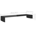 vidaXL Meuble TV/support pour moniteur 100x30x13 cm verre noir