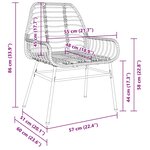 vidaXL Ensemble de salle à manger pour jardin 7 Pièces Noir polyrotin