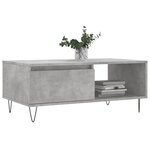 vidaXL Table basse Gris béton 90x50x36 5 cm Bois d'ingénierie