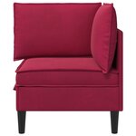 vidaXL Sofa avec rangement Bordeaux Velours